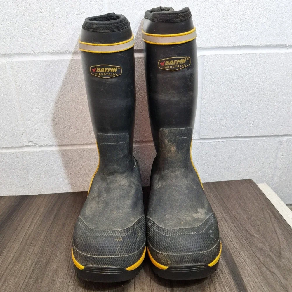 Baffin Industrial Cyclone Men's Black Rubber Safety Toe Work Boots Size 10 US